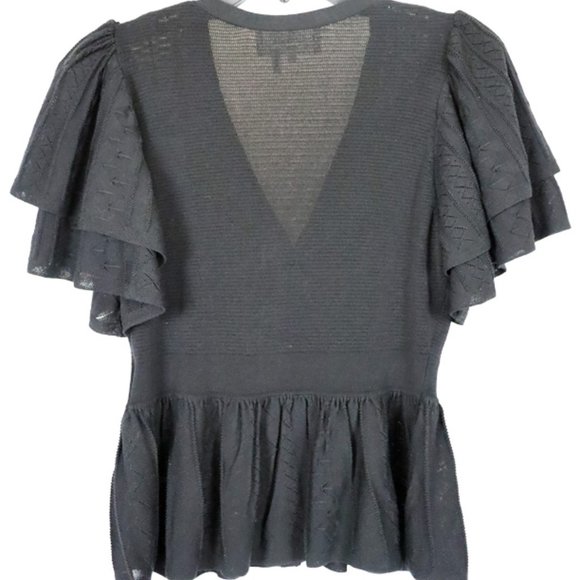 ba&sh - Ruffled Cropped Cardigan - Picture 3 of 4